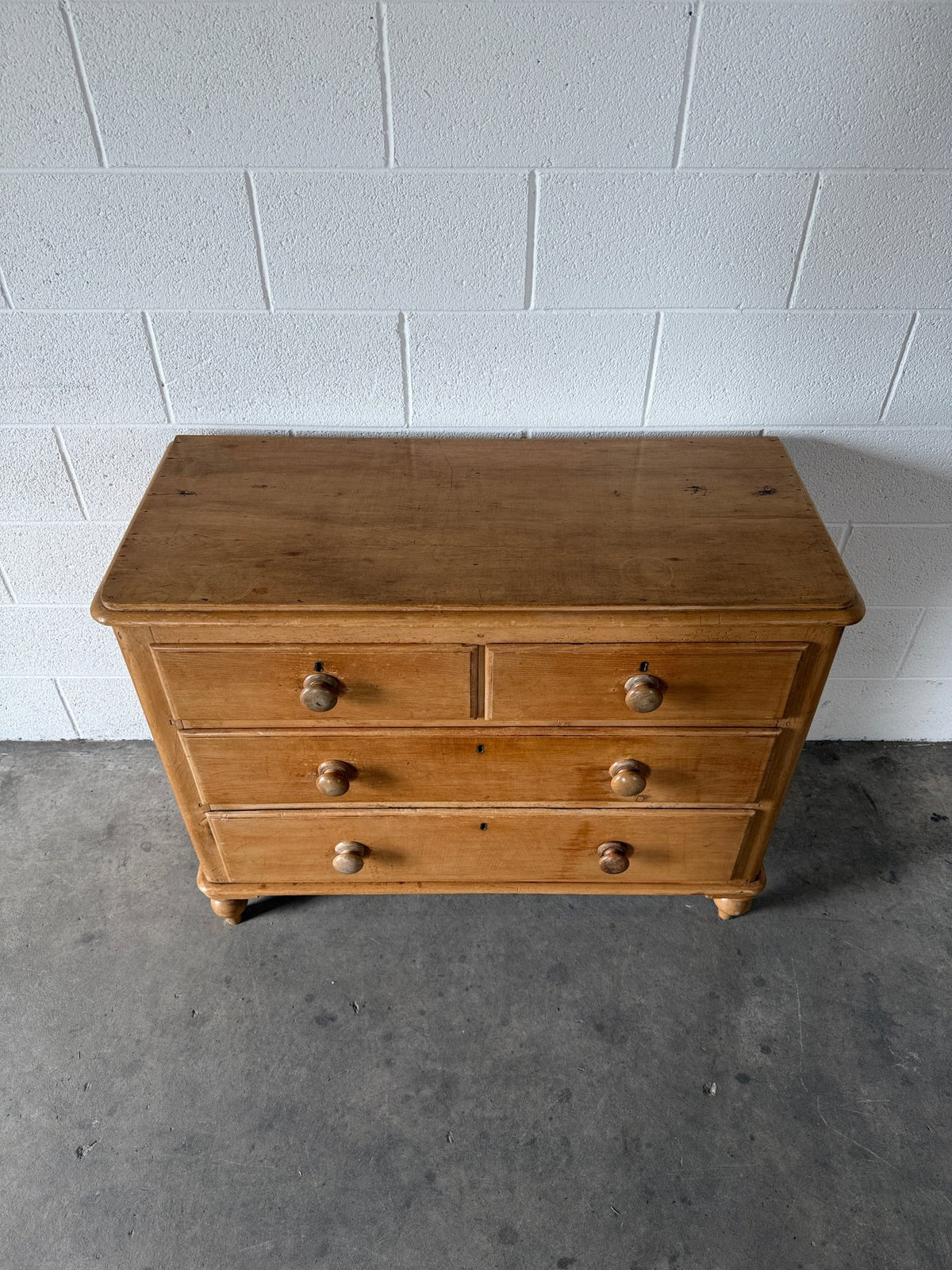 Darling Two over Two Antique Chest of Pine Drawers - House on Horizon