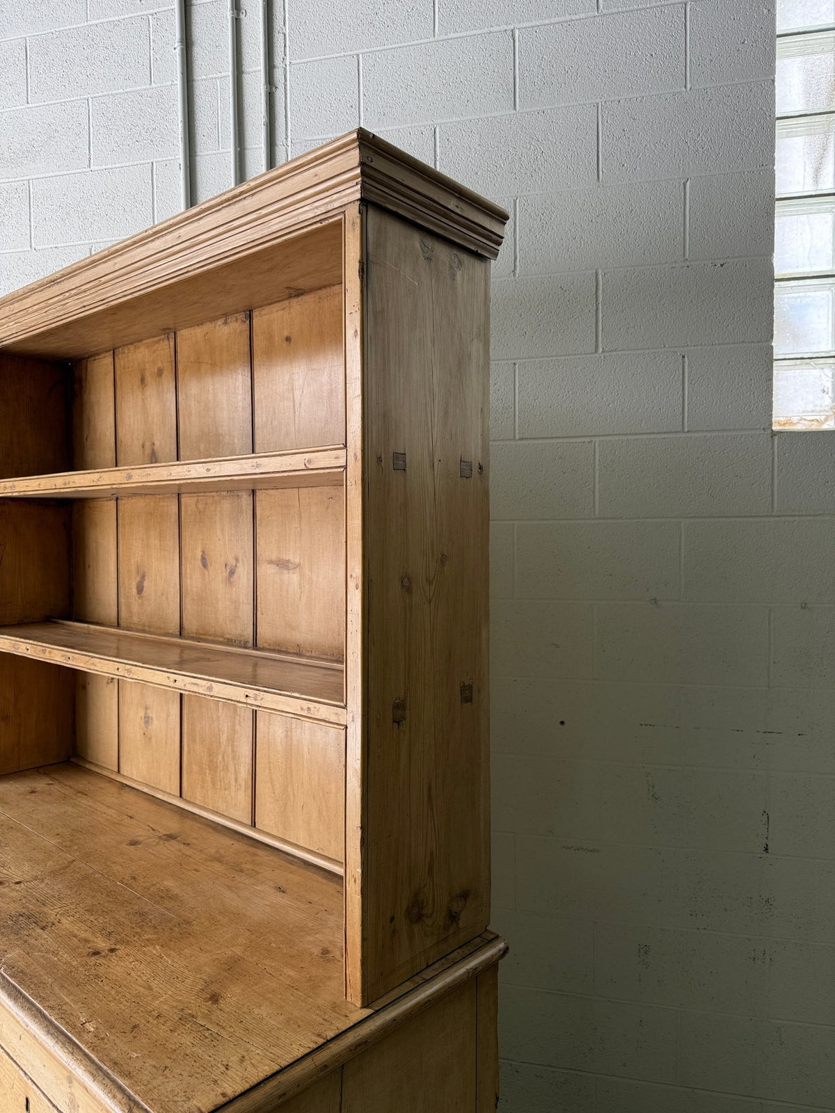 Early Victorian English pine kitchen dresser - House on Horizon