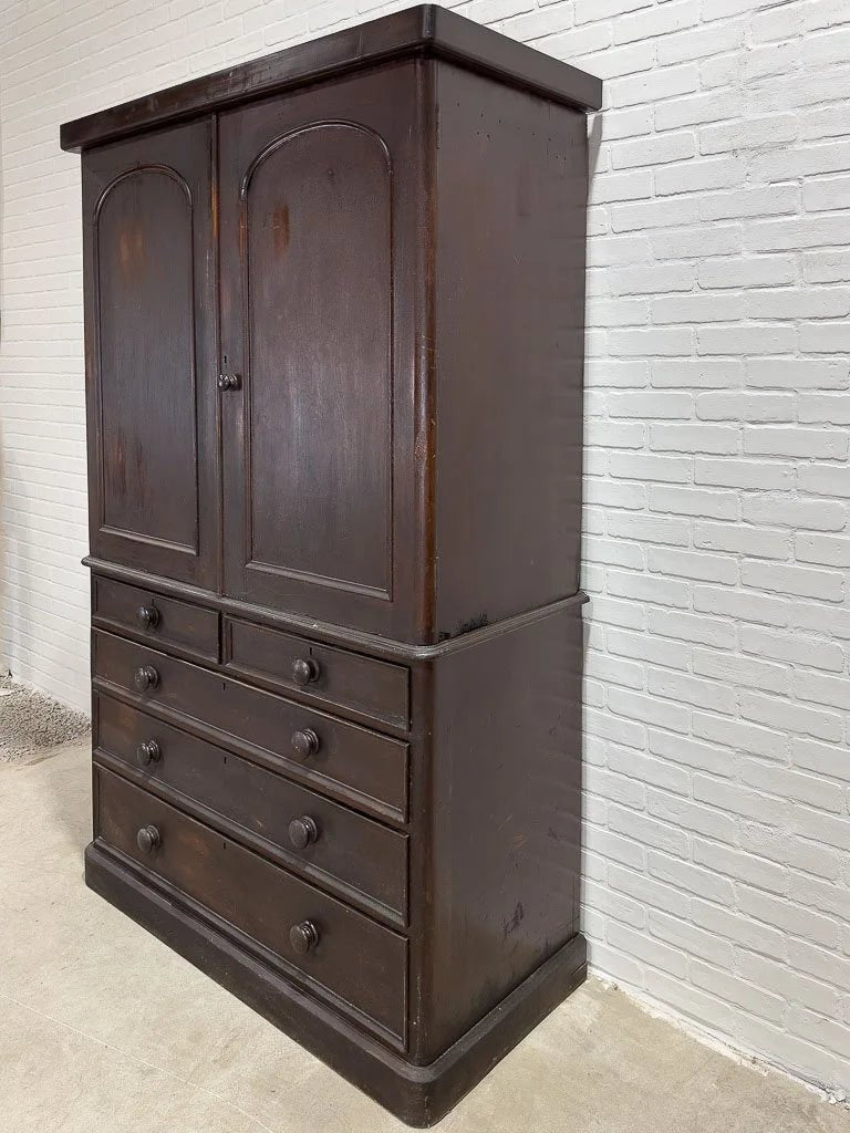 English antique linen press with a scumble finish - House on Horizon