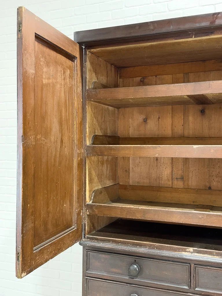 English antique linen press with a scumble finish - House on Horizon