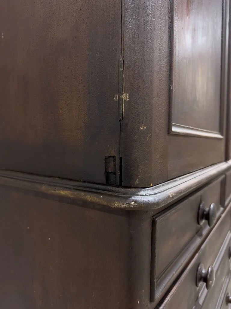 English antique linen press with a scumble finish - House on Horizon