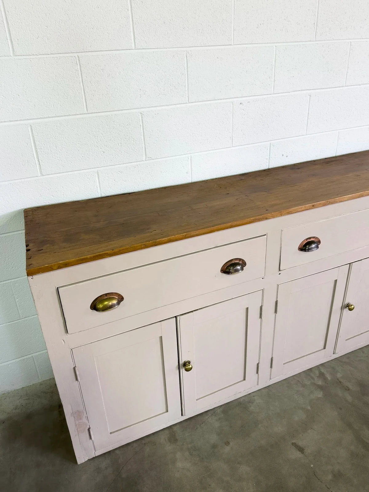 English Painted Antique Pine Sideboard - House on Horizon