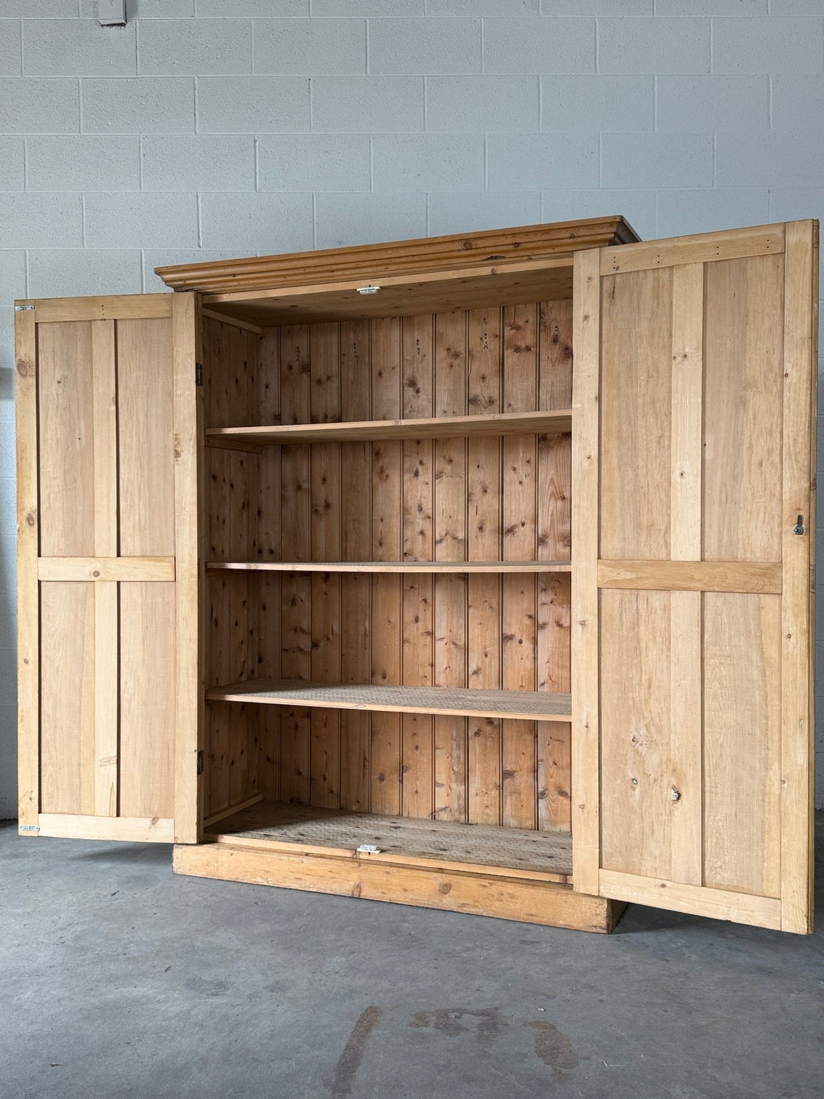 English Pine Cupboard with Paneled Doors - House on Horizon