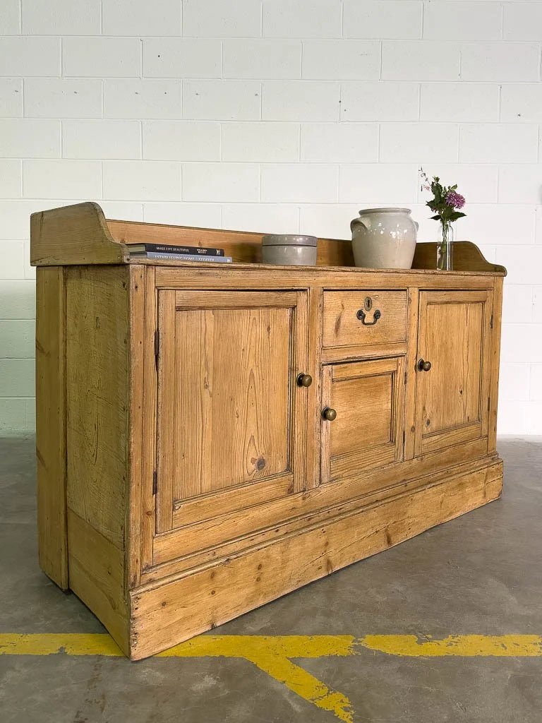 English pine sideboard with gallery back - House on Horizon