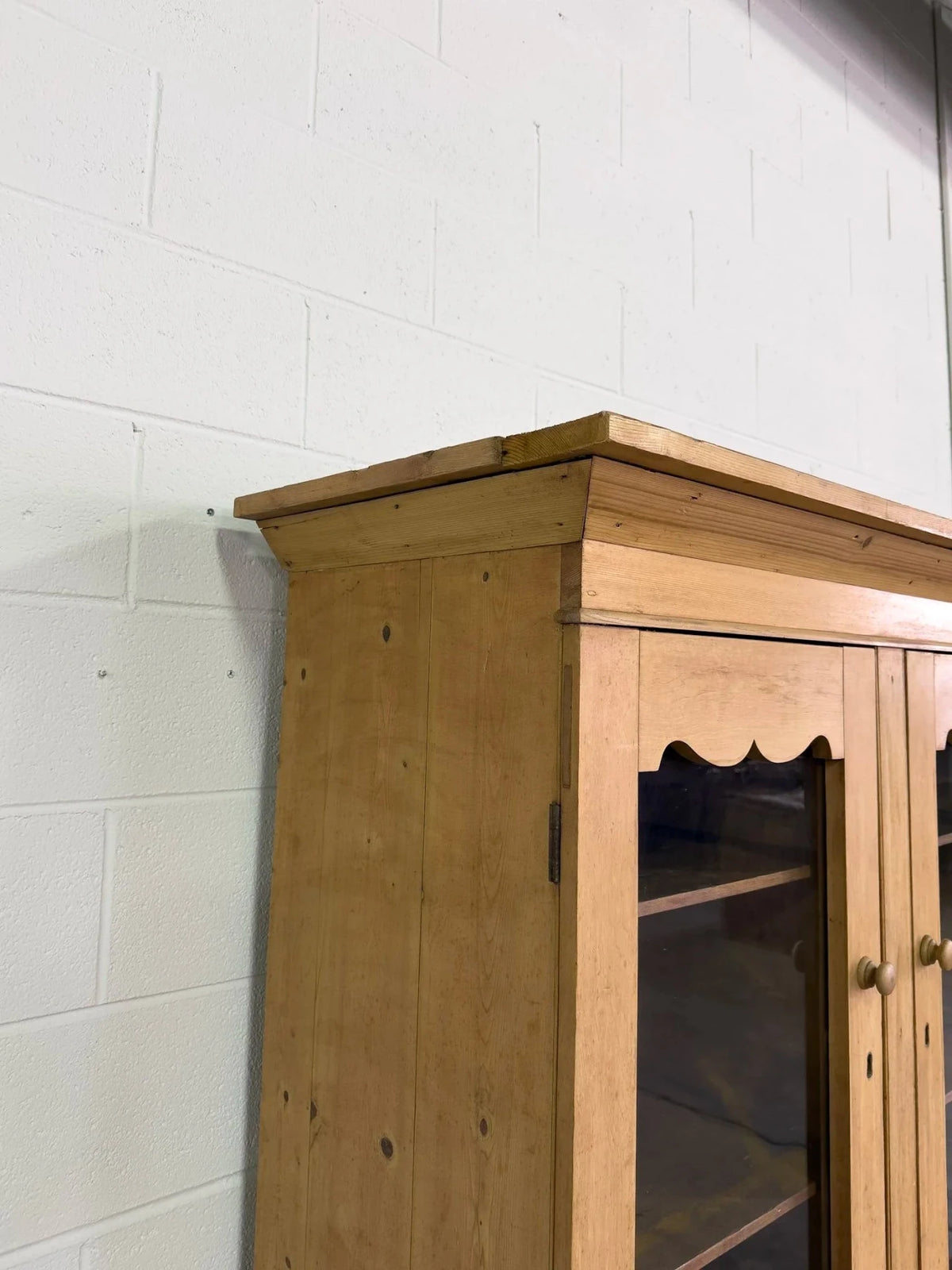European Antique Pine Hutch - Vintage Storage Cabinet - House on Horizon