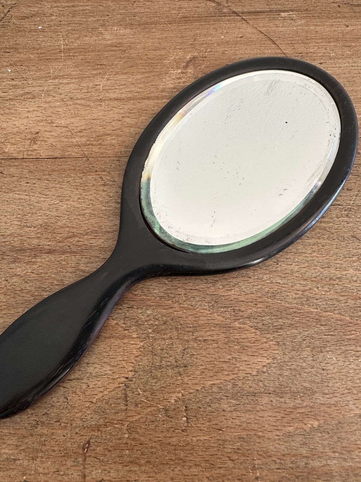 French hand mirror in wooden frame - House on Horizon