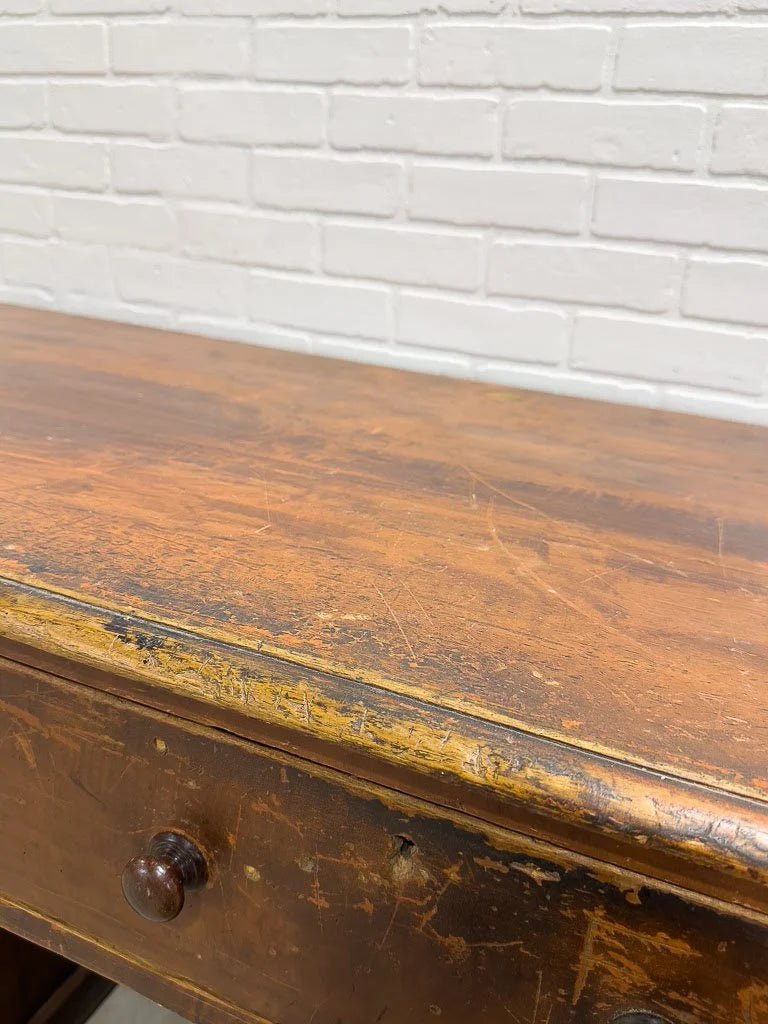 Gorgeous antique English desk with a scumble finish - House on Horizon