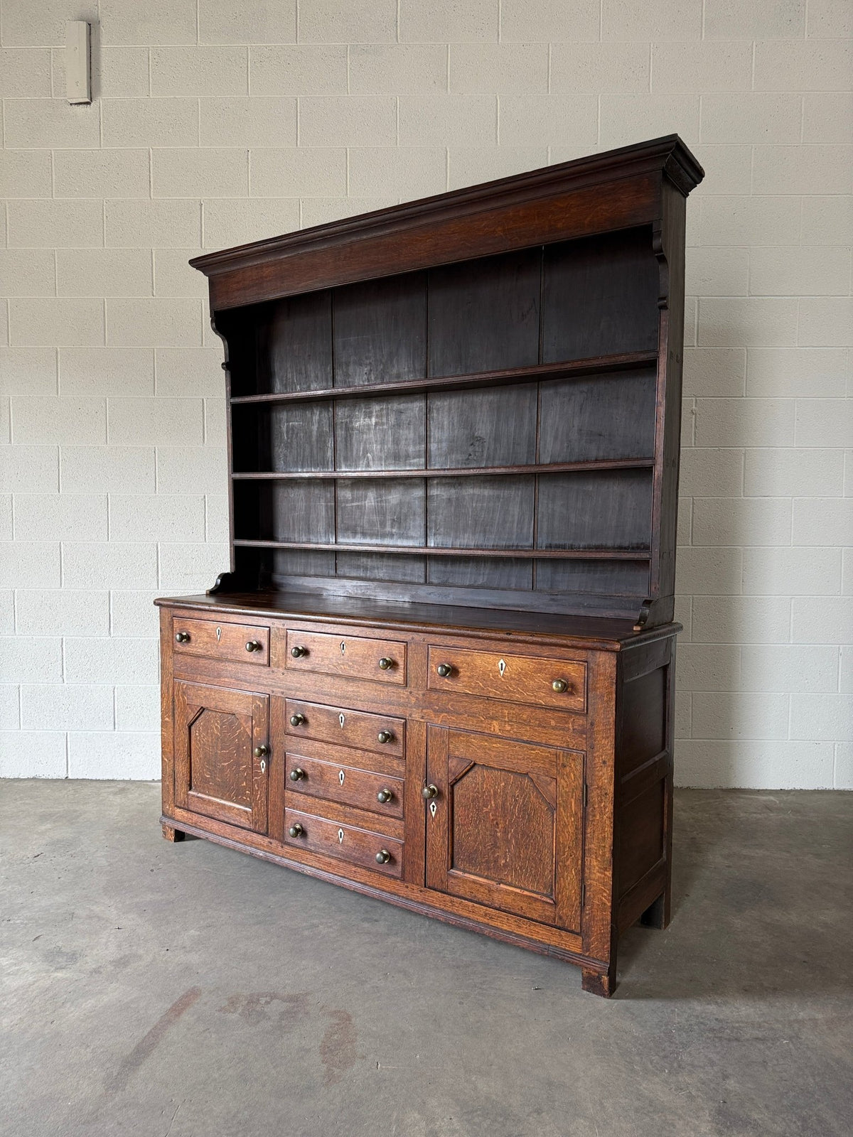 Gorgeous oak kitchen dresser or hutch- imported from England - House on Horizon