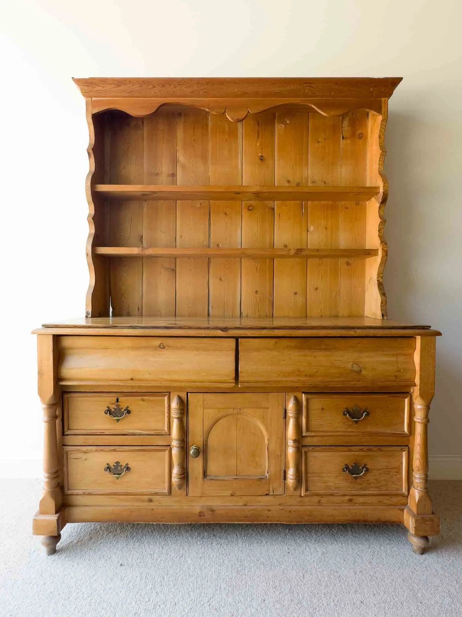 Large English antique kitchen dresser