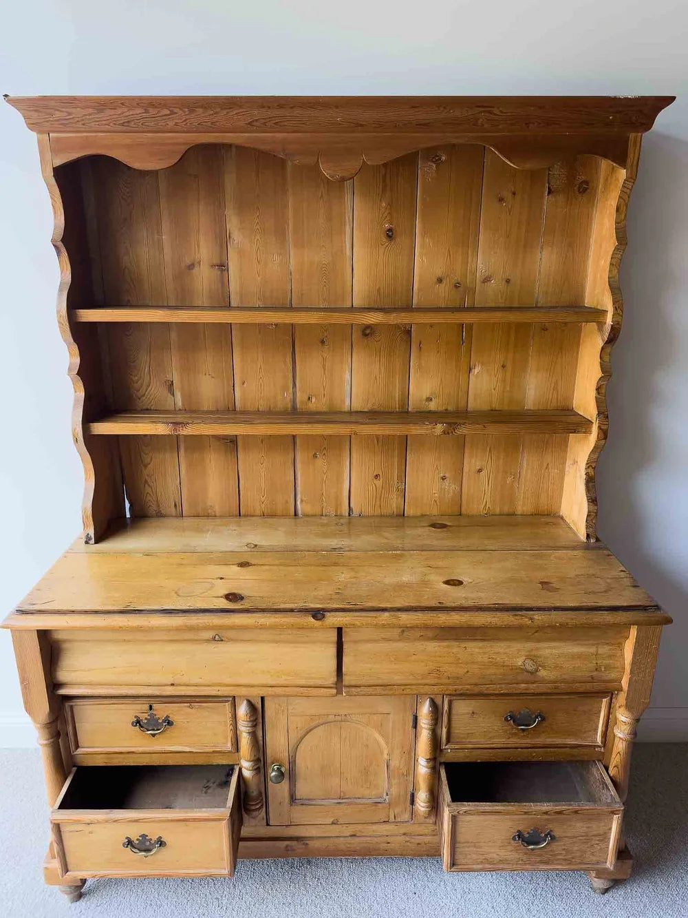 Large English antique kitchen dresser