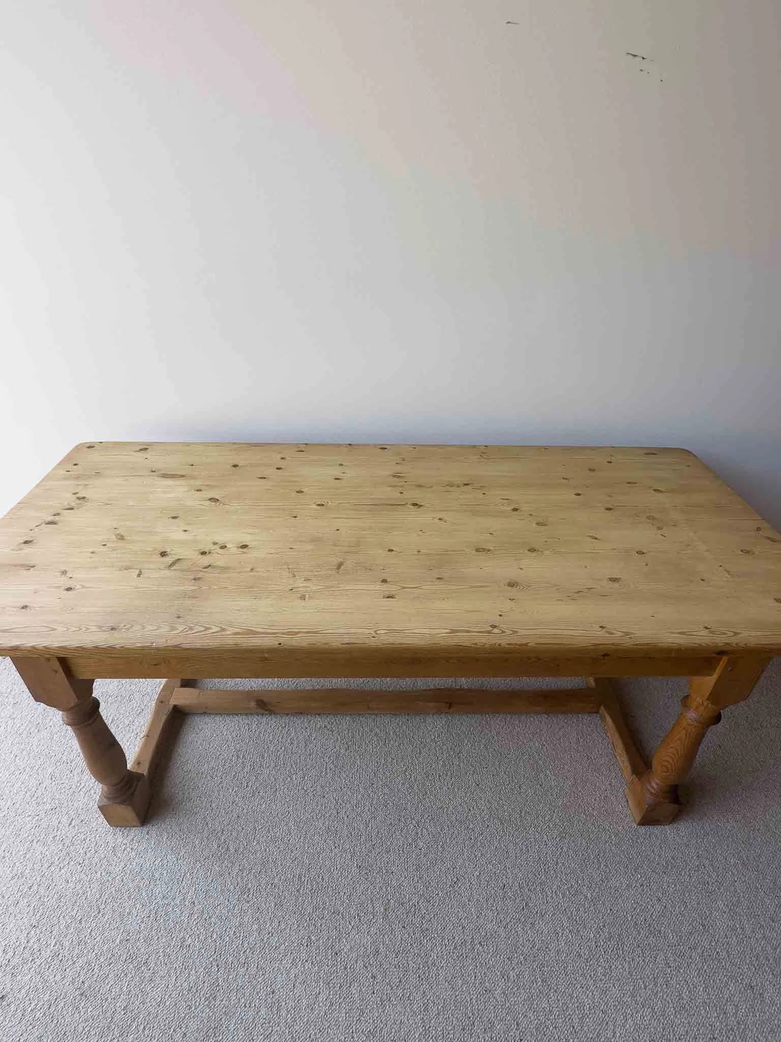 Vintage English pine refectory table