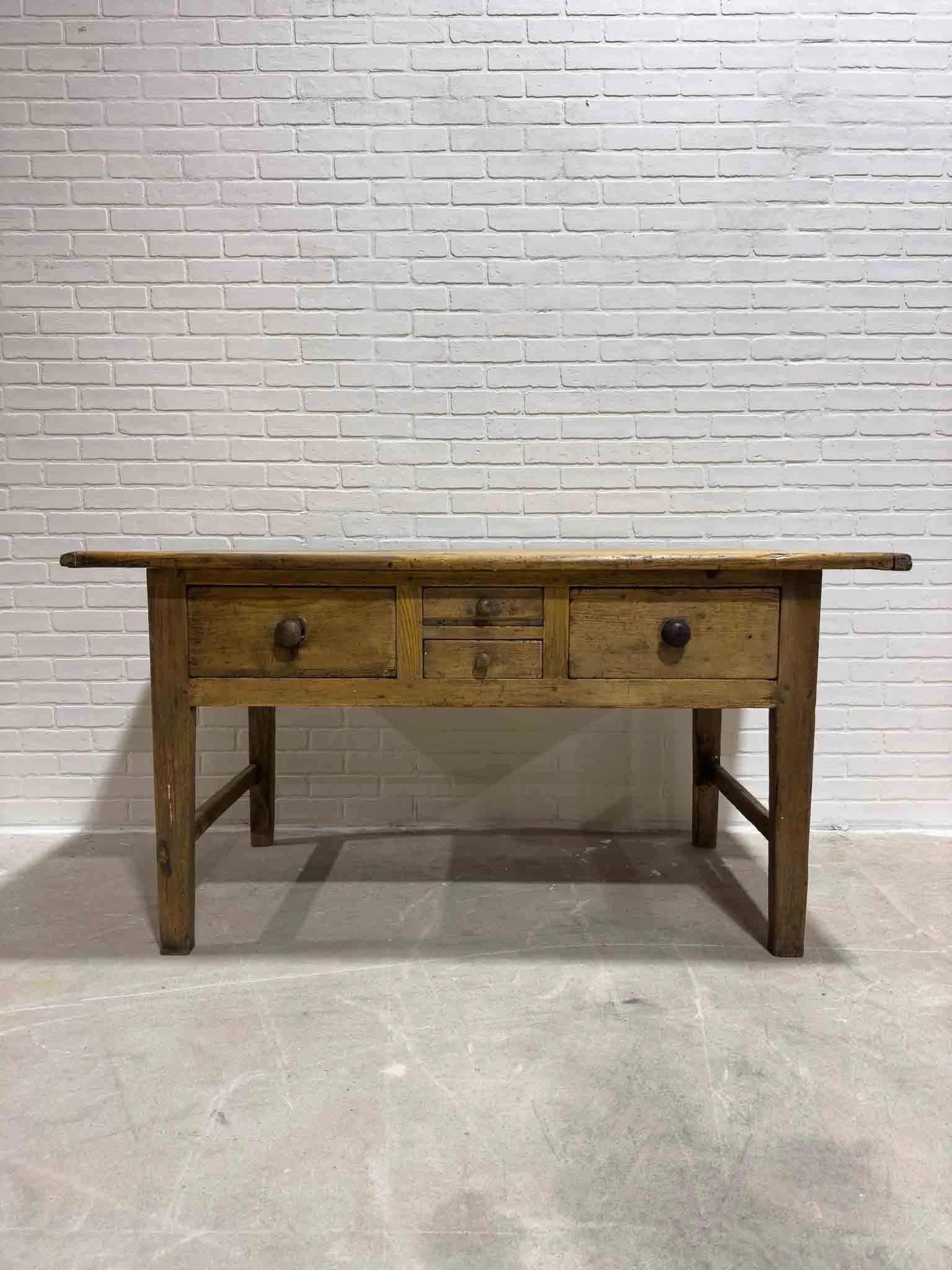 Early 19th century pine kitchen prep table