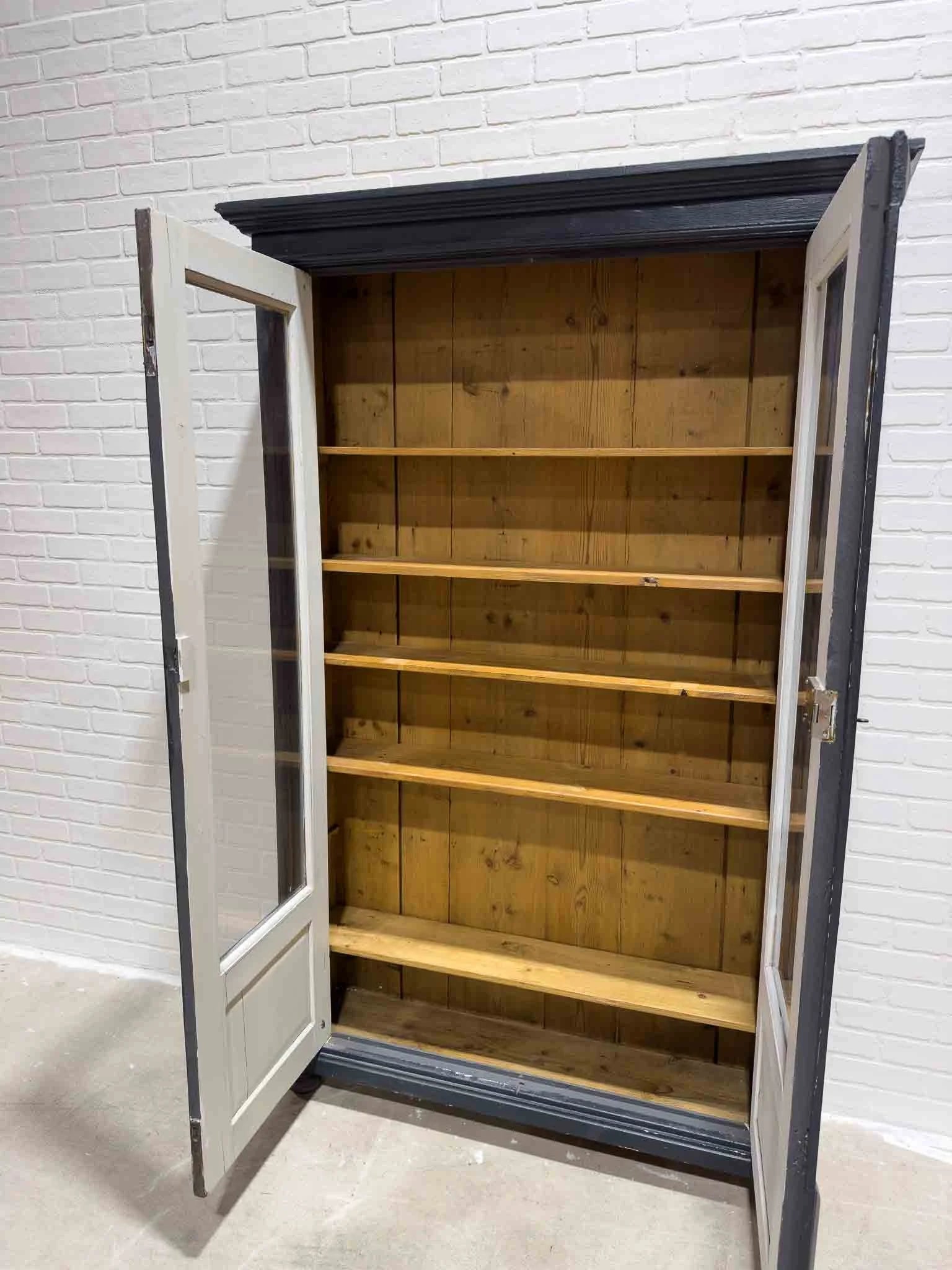 Painted antique bookcase