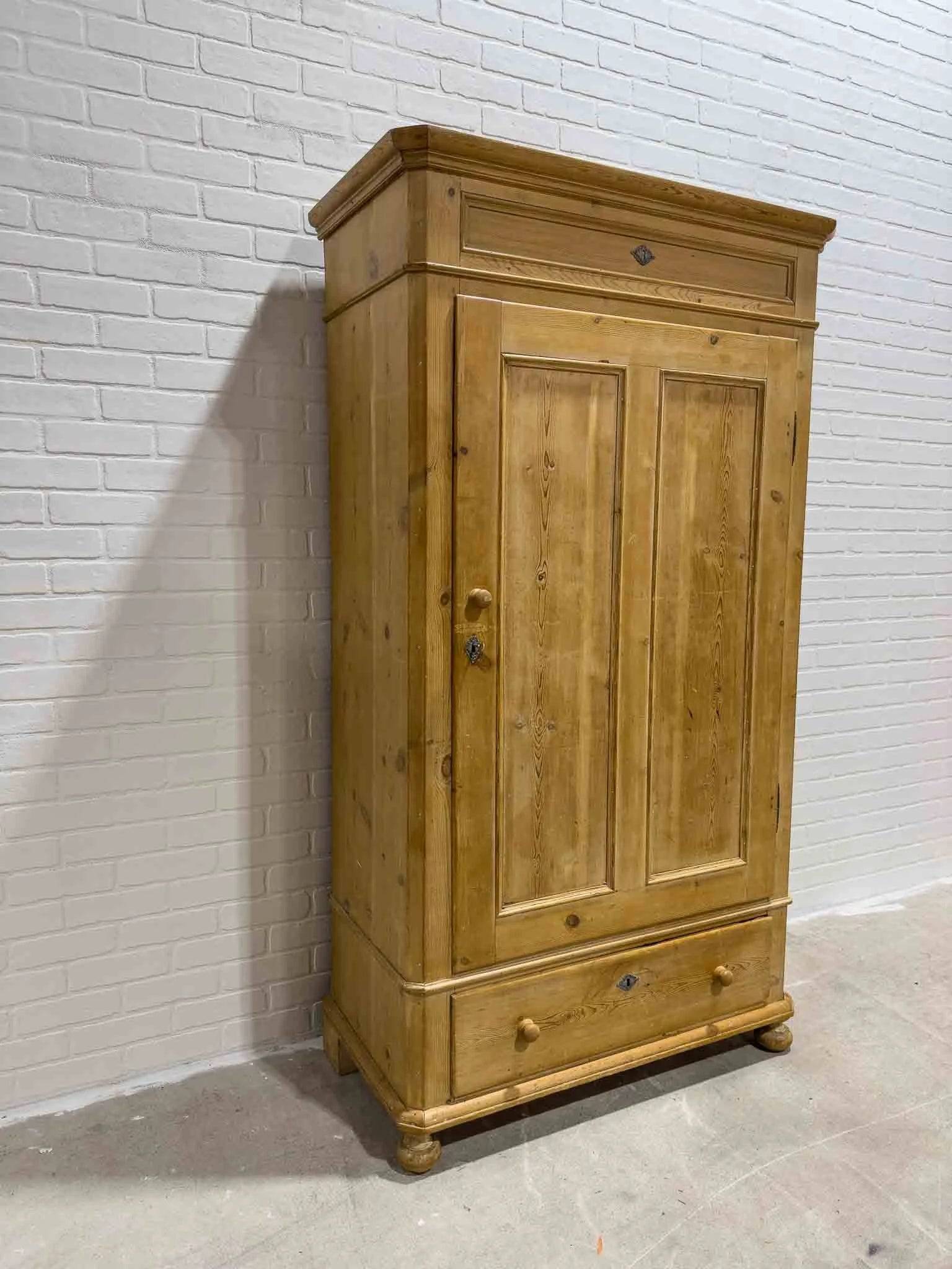 Antique pine continental wardrobe