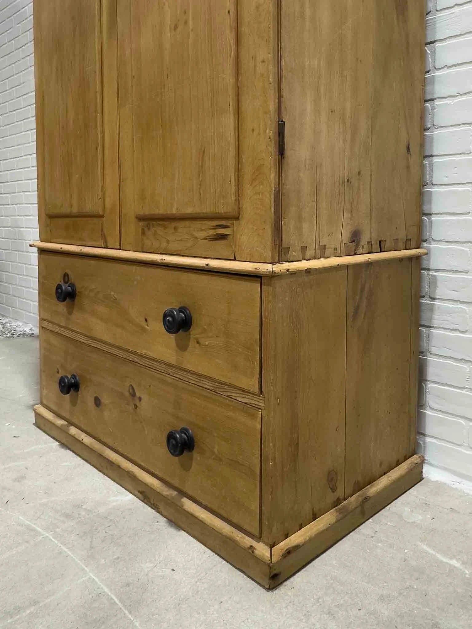 Tall English wardrobe with two drawers