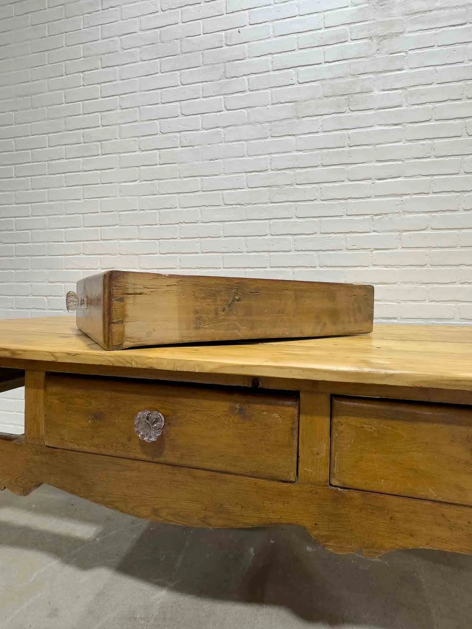 Antique dairy table with turned legs