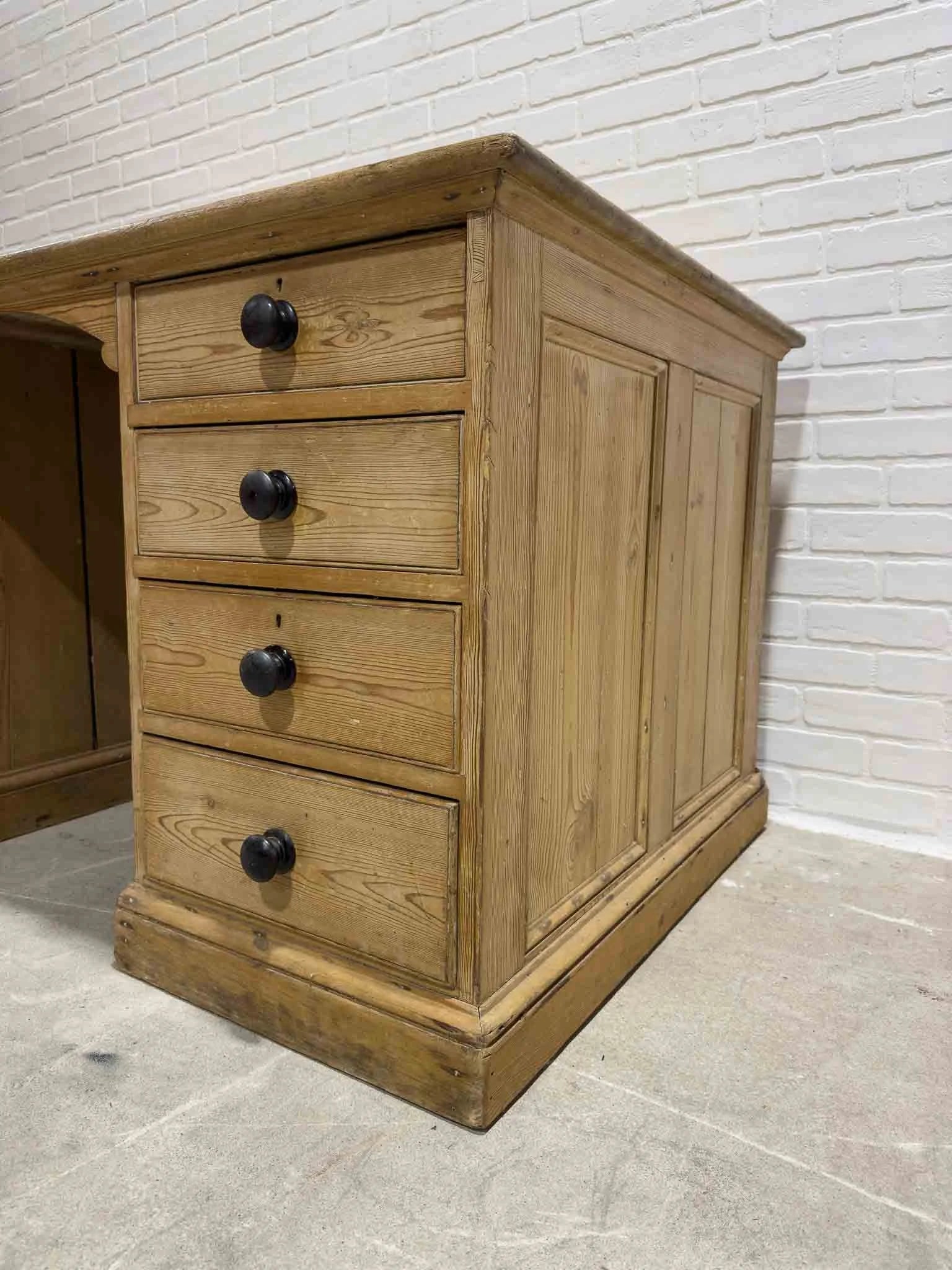 Large English pine desk