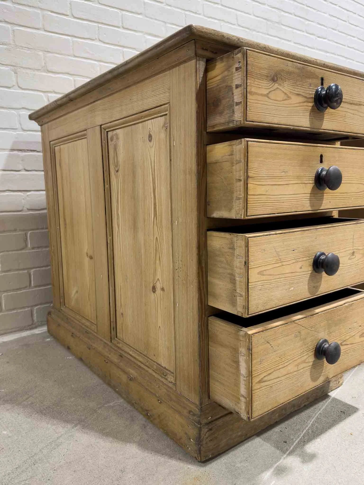Large English pine desk