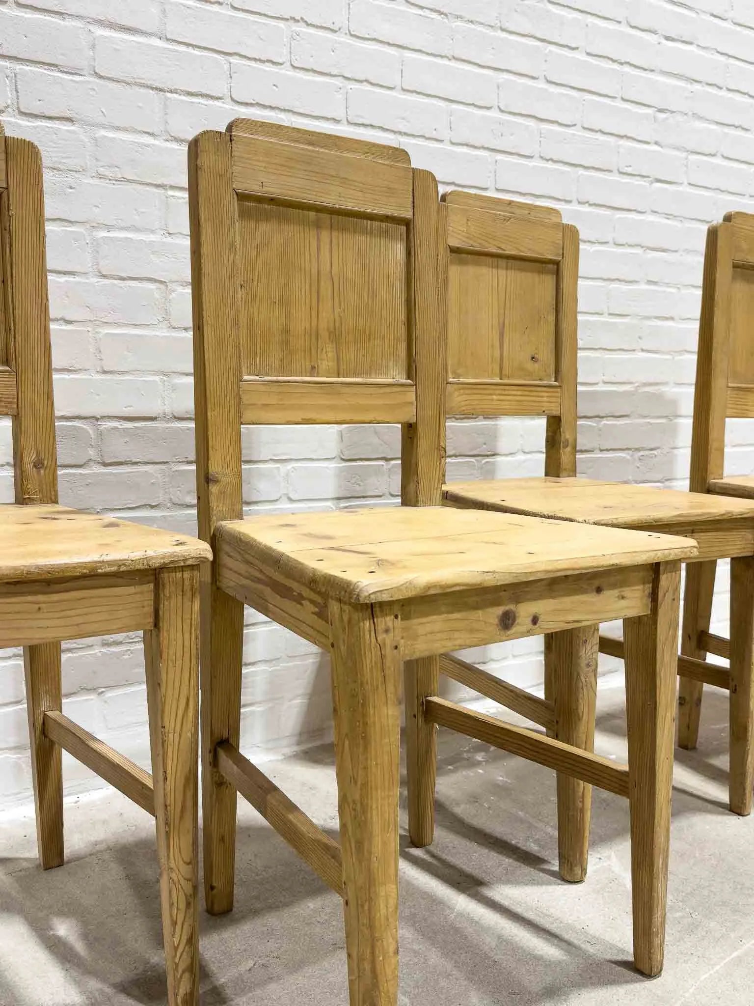 Set of four antique French dining chairs