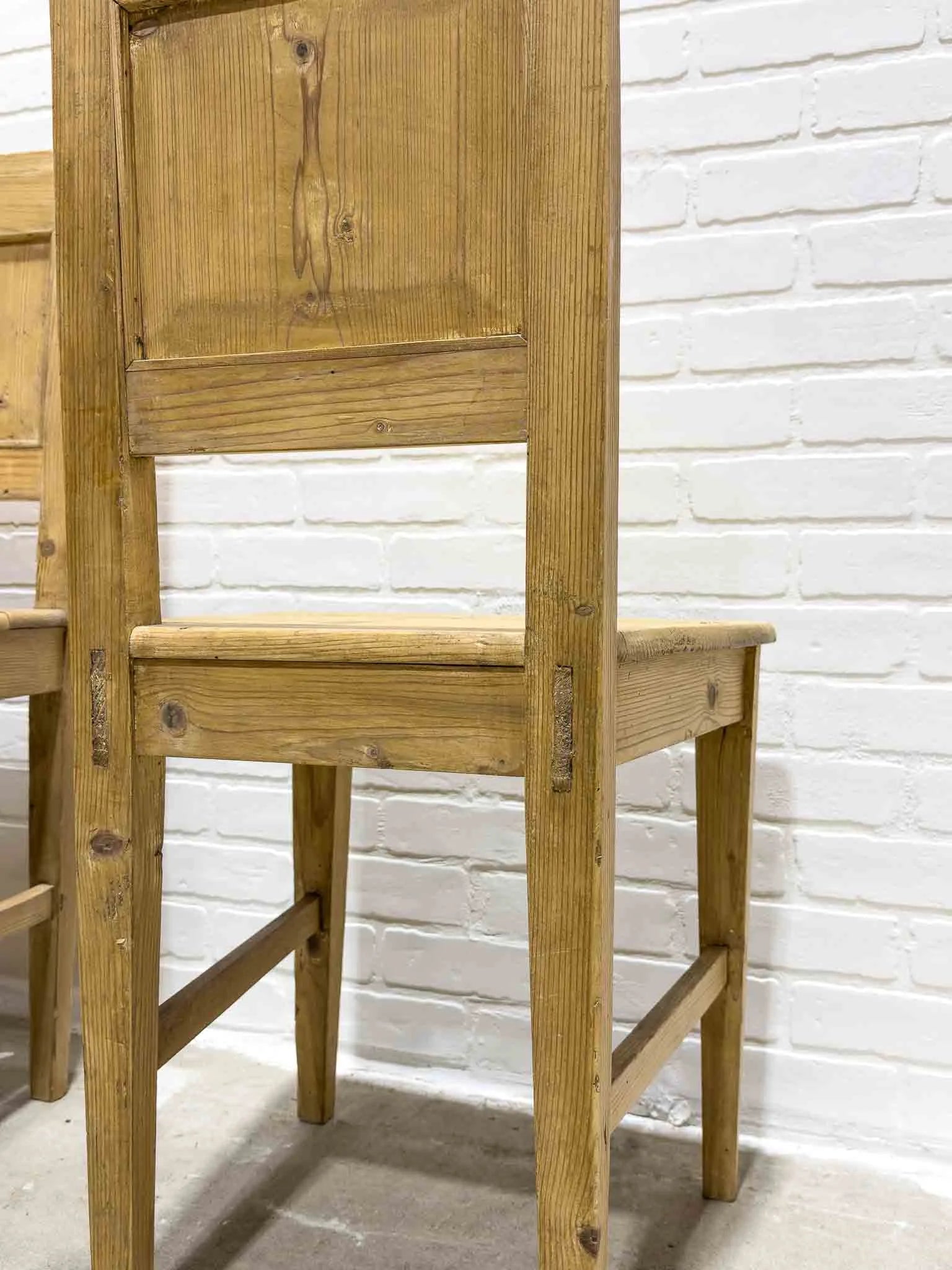 Set of four antique French dining chairs