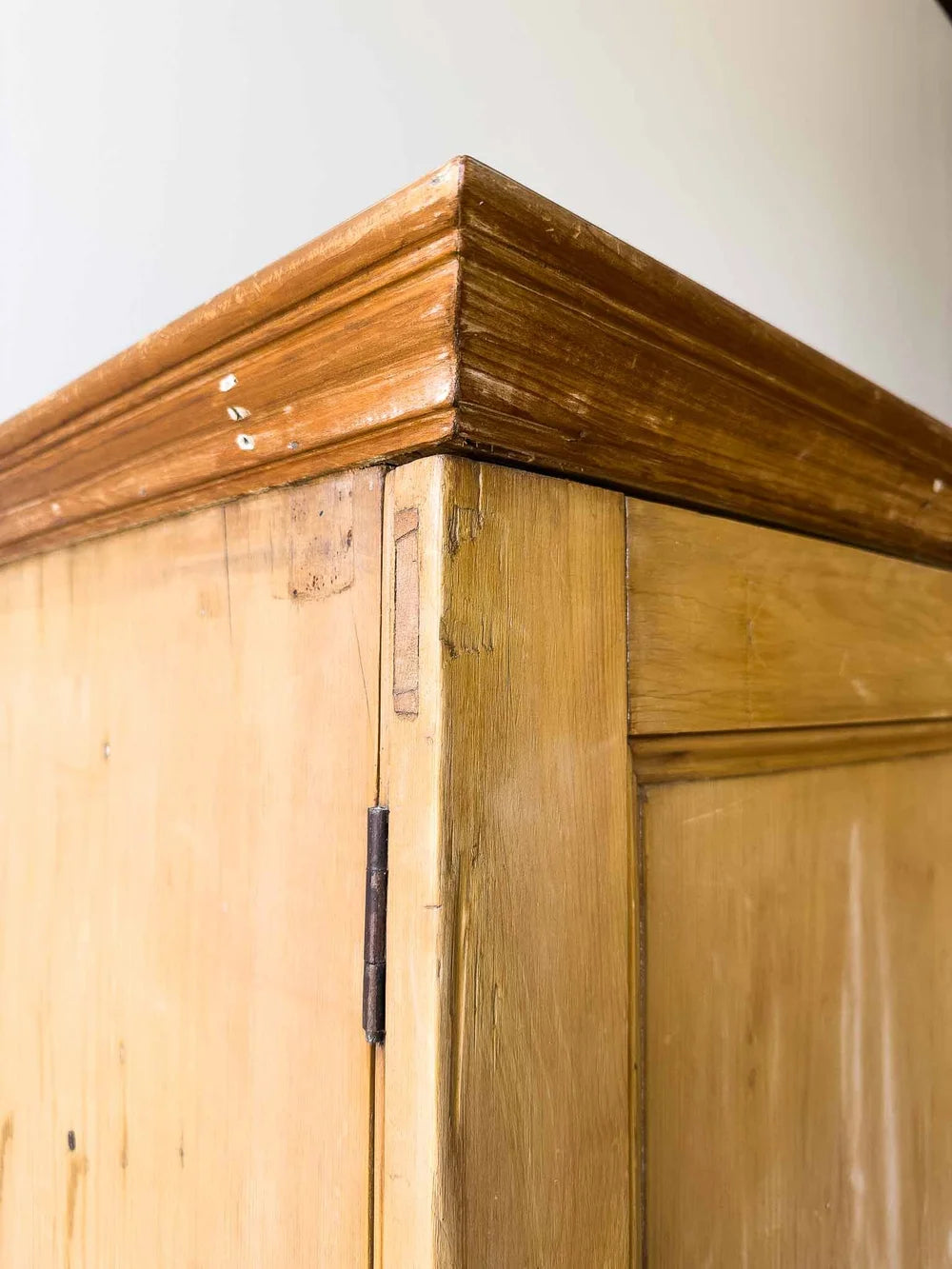 Tall victorian pine wardrobe