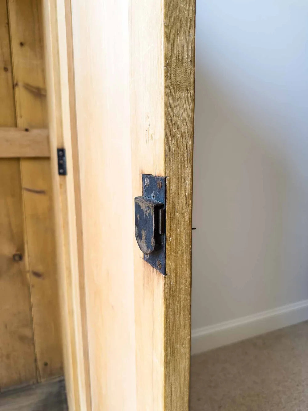Tall victorian pine wardrobe