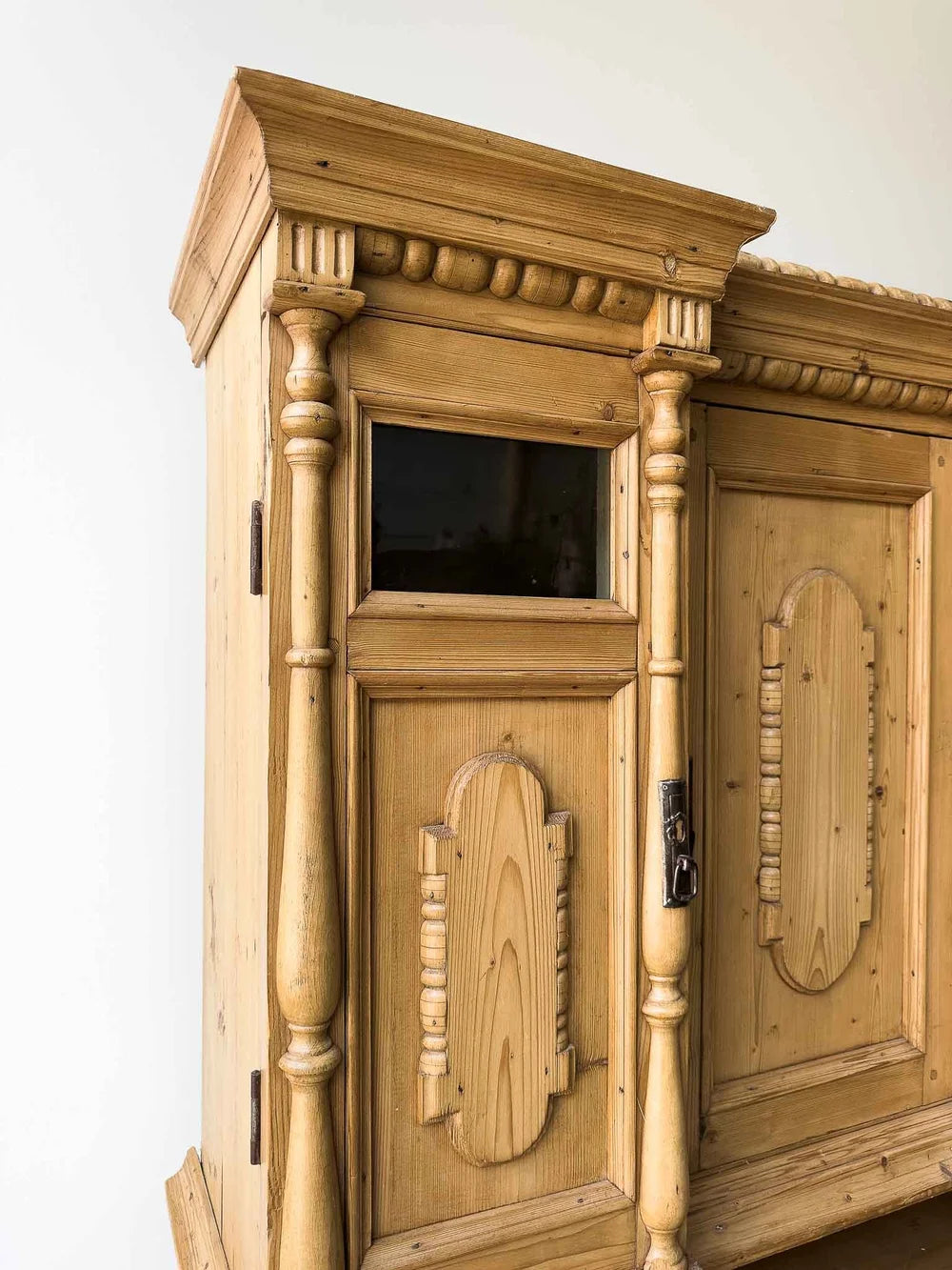 Victorian-style pine kitchen hutch