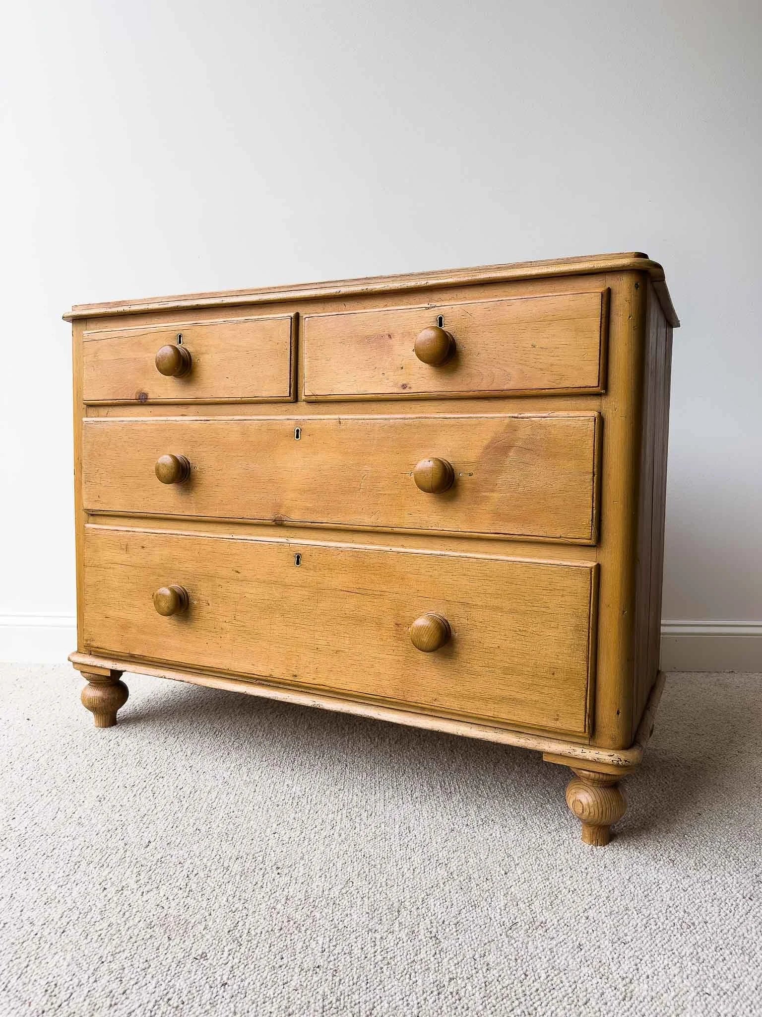 Victorian pine drawers