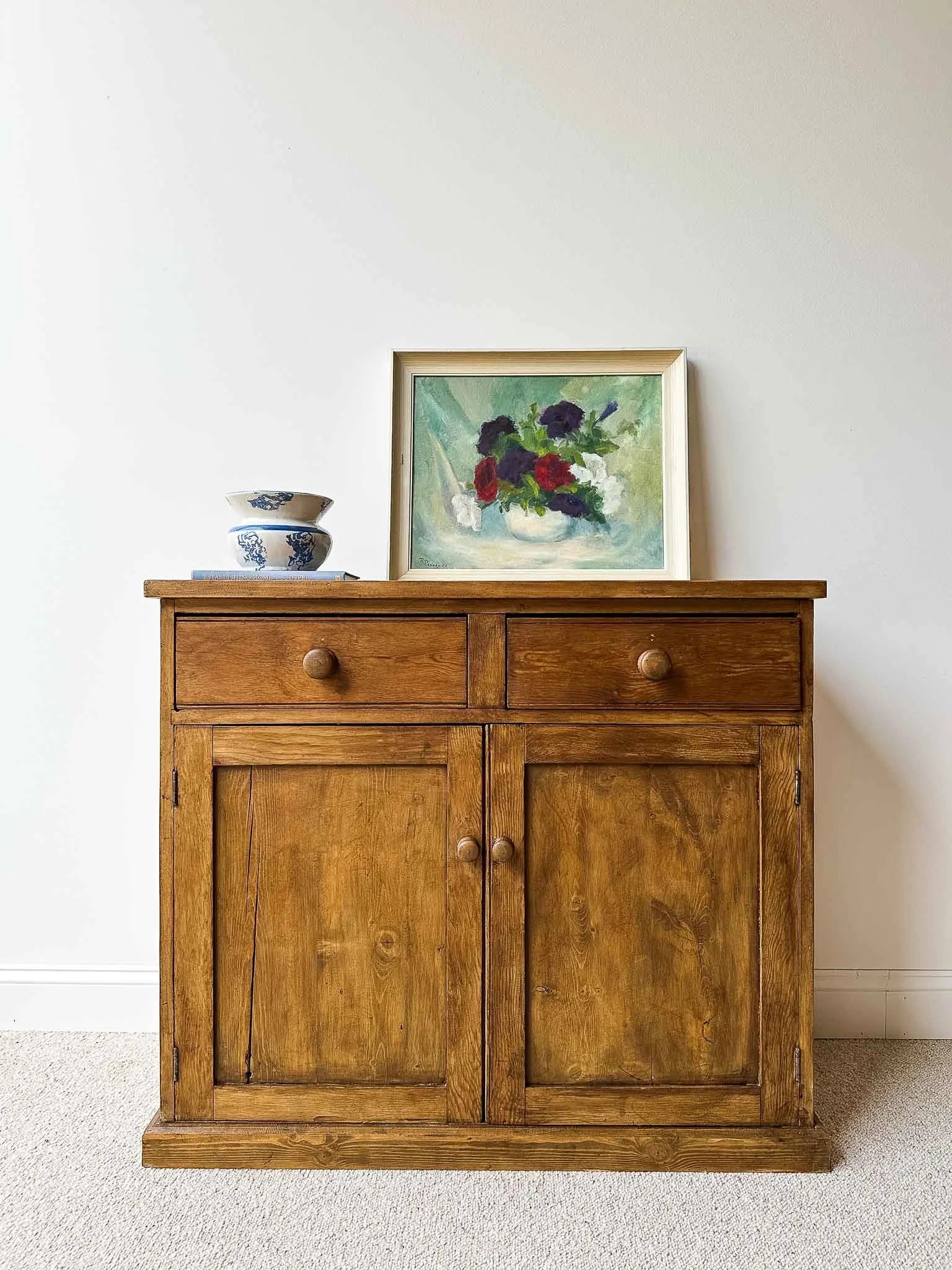 English antique pine sideboard