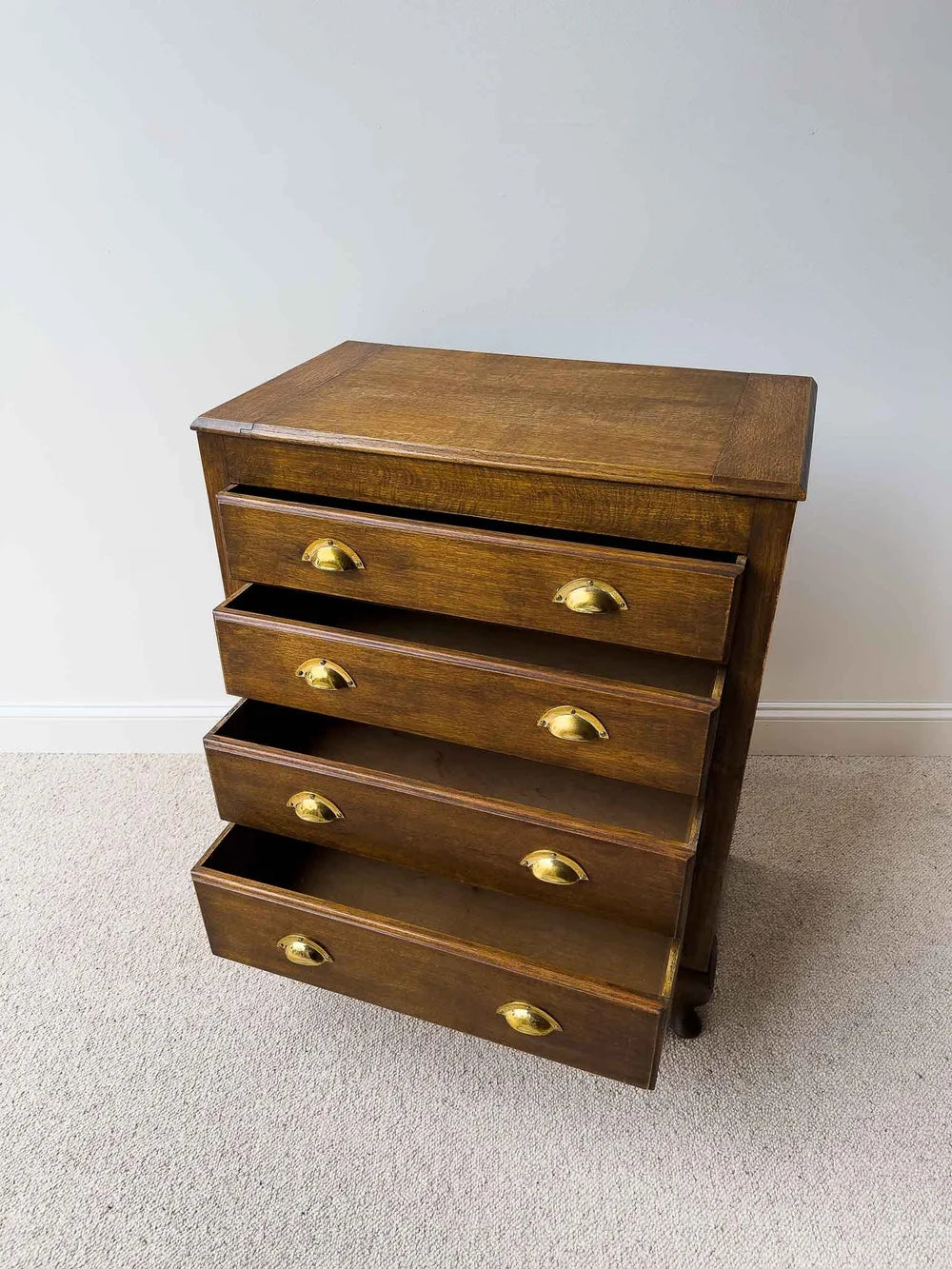 English oak chest of drawers