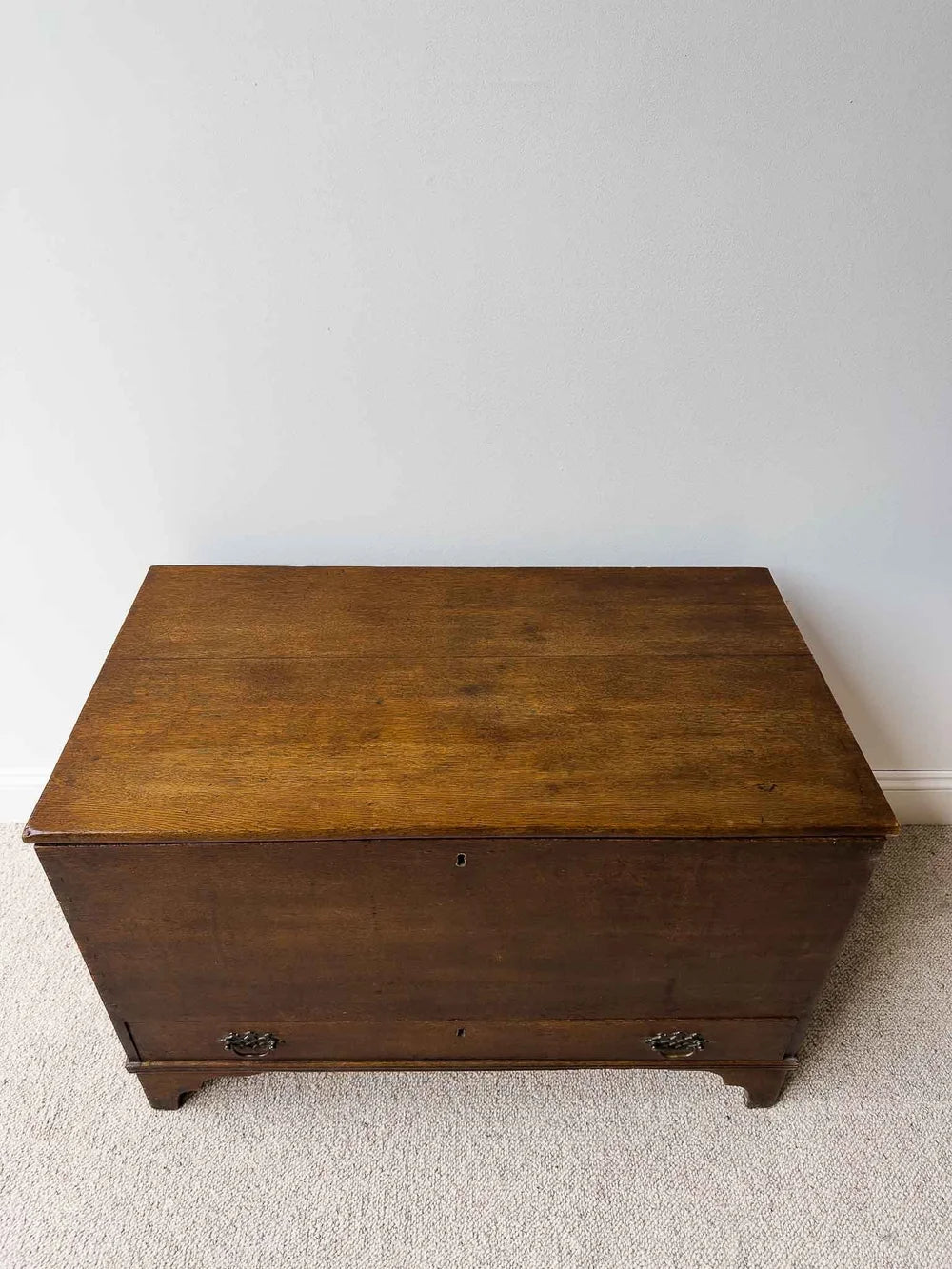Antique dark oak mule chest