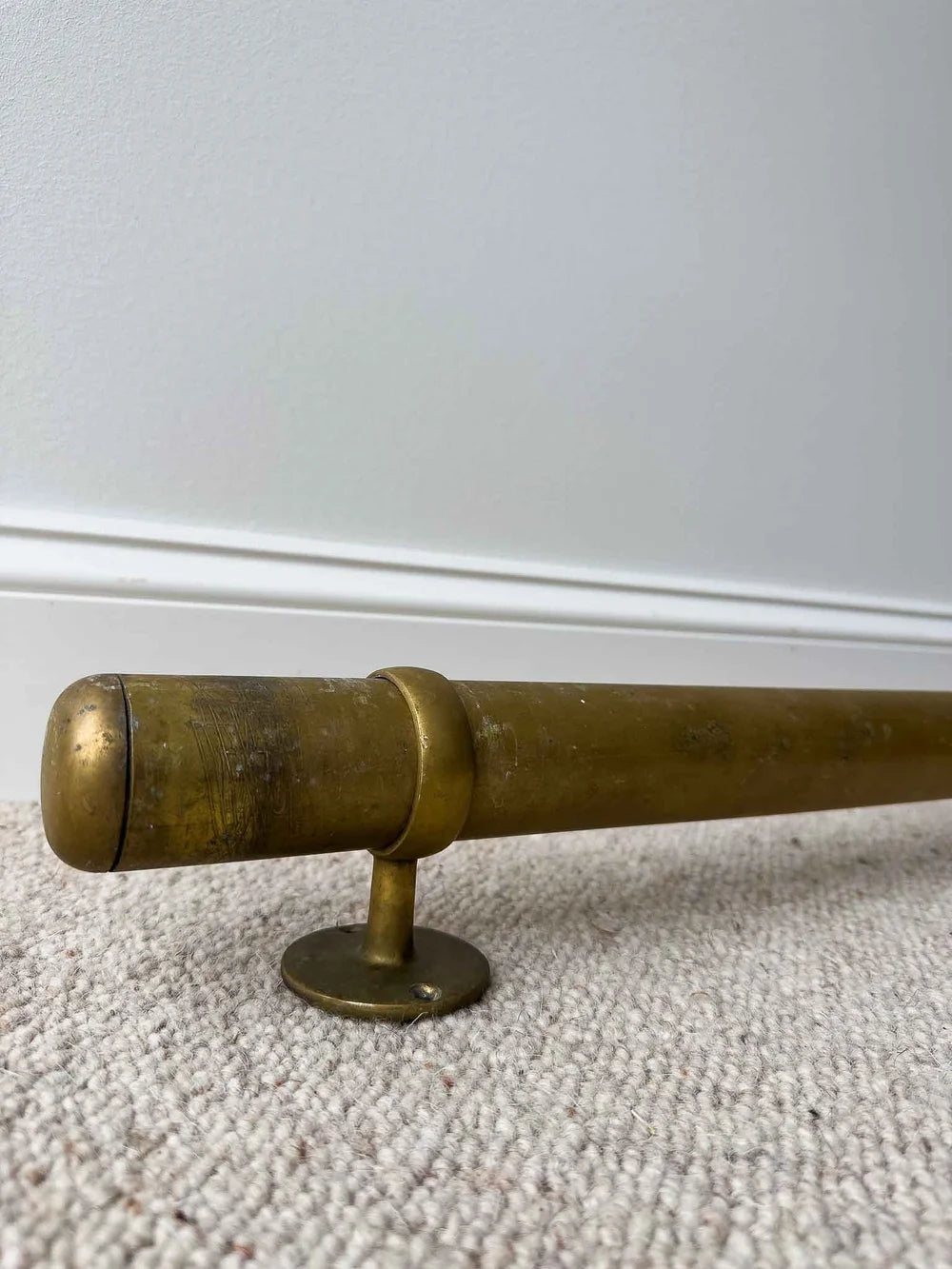 Three vintage brass foot rails