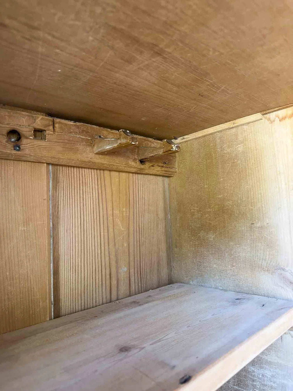 Tall English antique pine cupboard