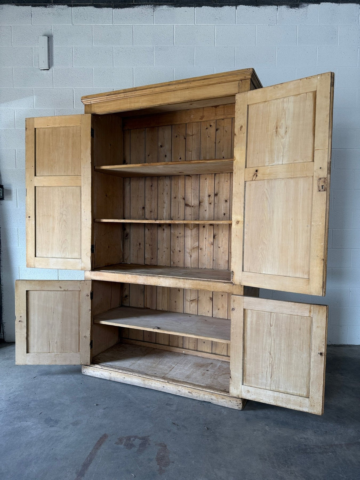 Impressive Antique Pine Wardrobe - House on Horizon