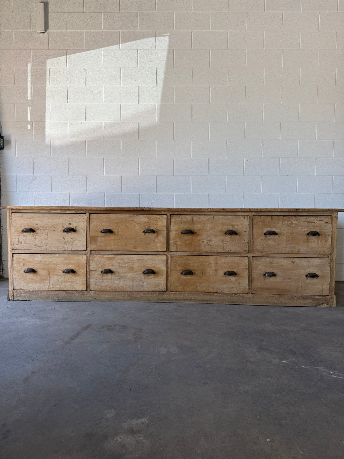 Incredible French antique pine shop counter/sideboard - House on Horizon