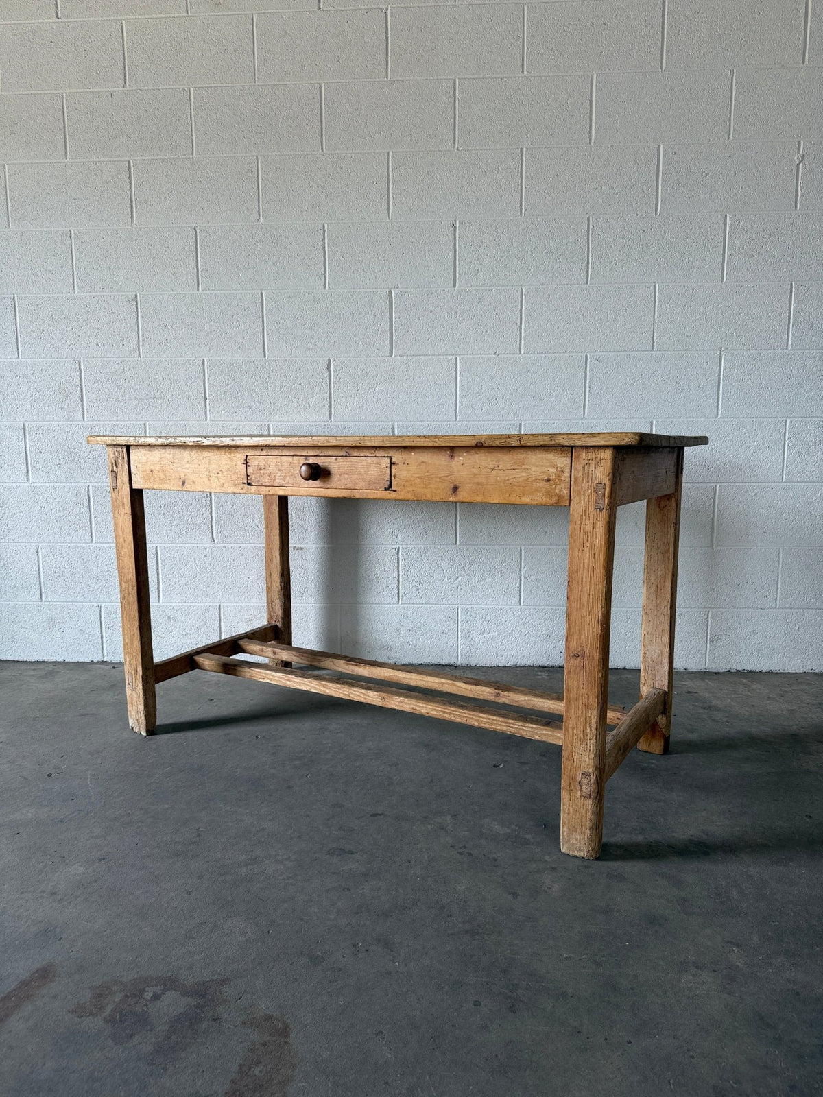 Irish pine prep table with double stretcher - House on Horizon