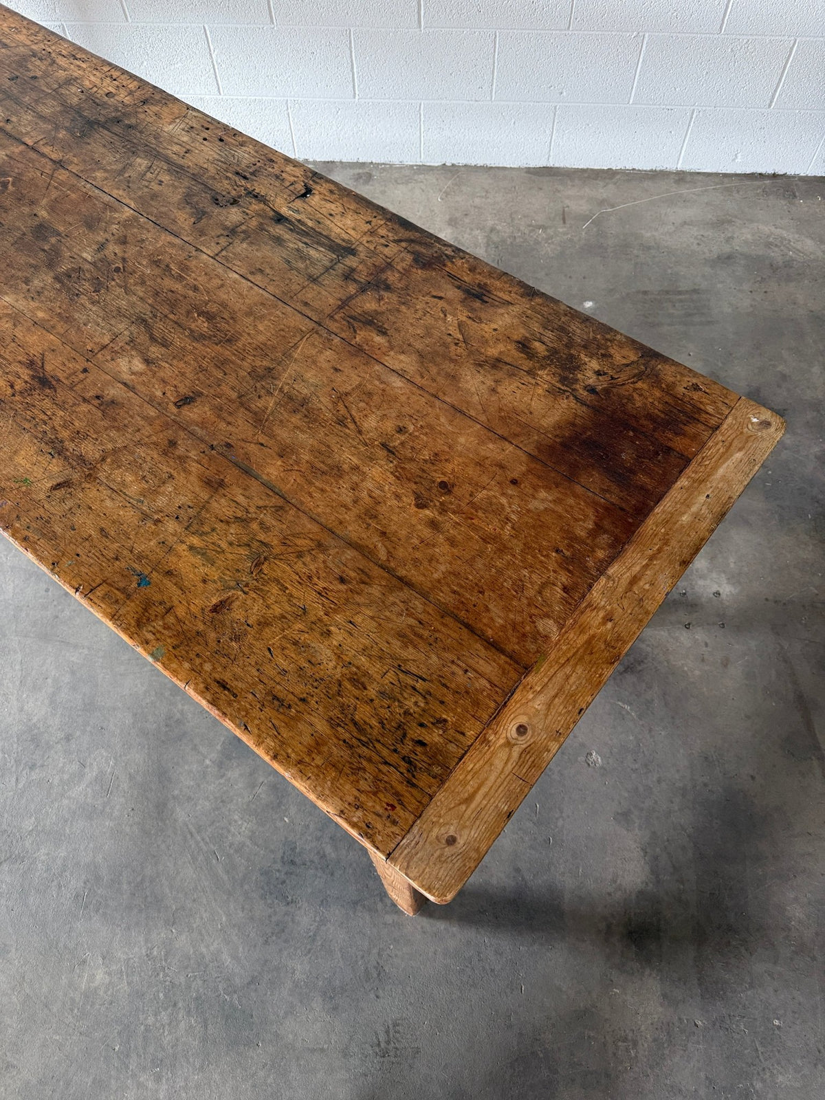 Large antique pine dining table - House on Horizon