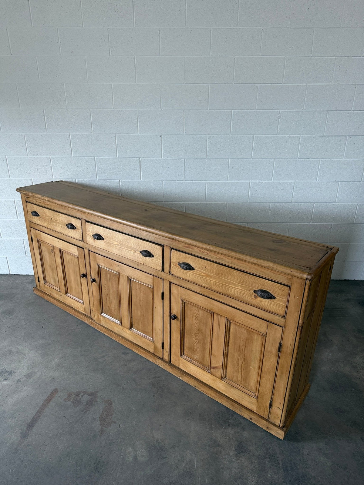 Monumental antique pine sideboard - House on Horizon
