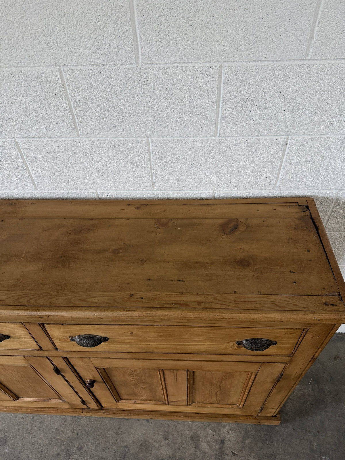 Monumental antique pine sideboard - House on Horizon