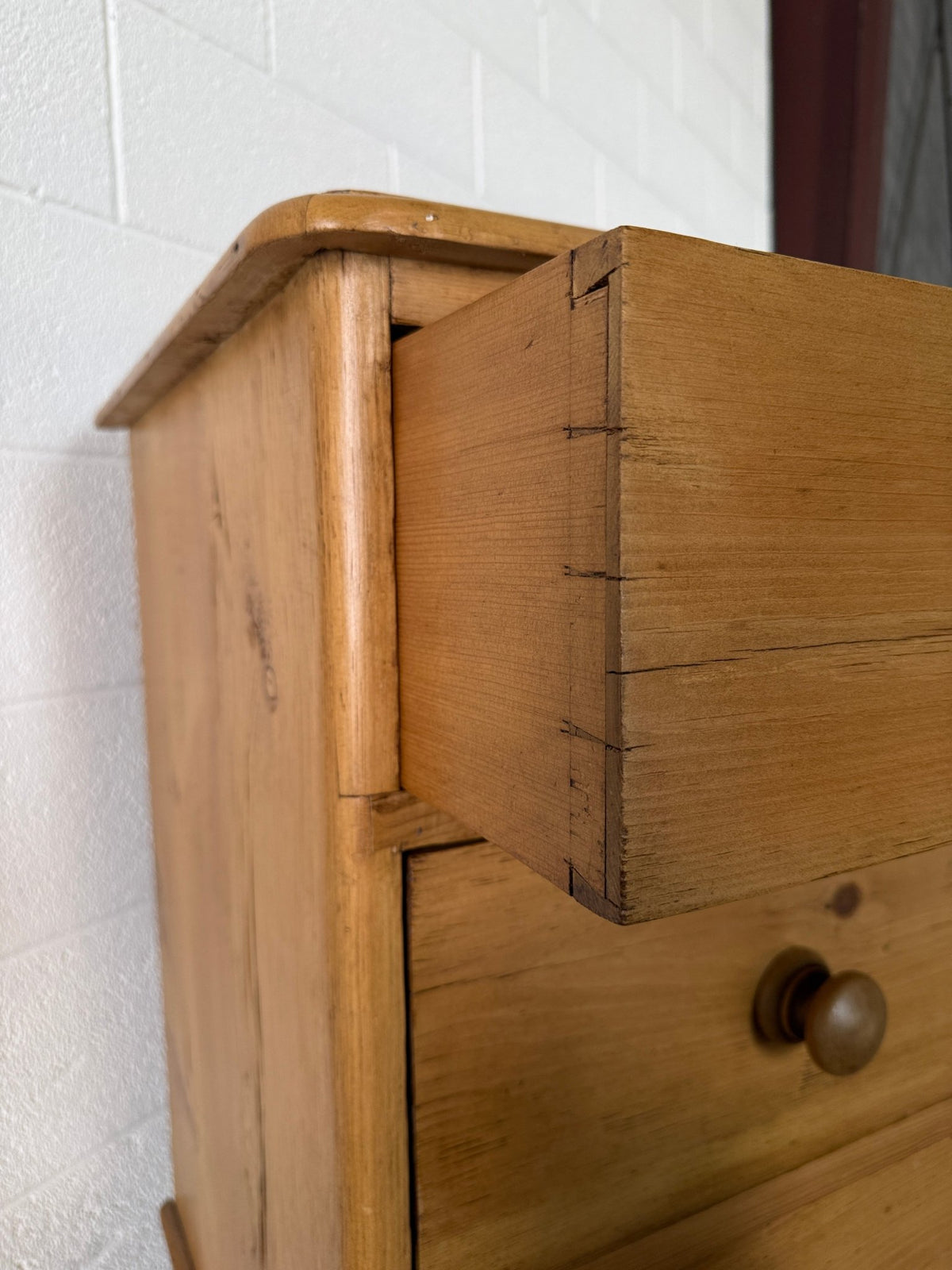 Petite antique pine chest of drawers - House on Horizon