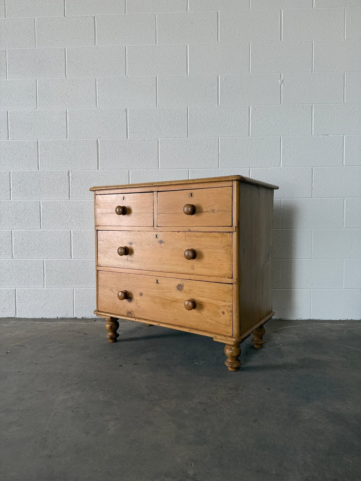 Petite antique pine chest of drawers - House on Horizon