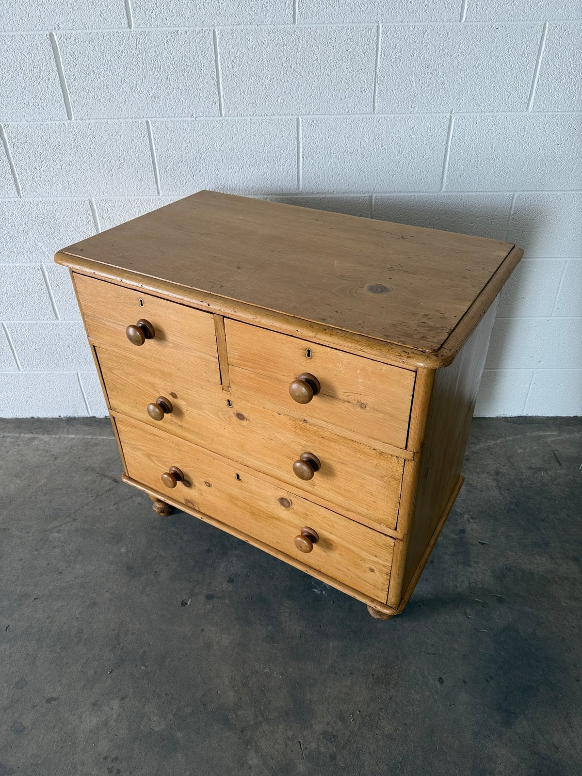 Petite antique pine chest of drawers - House on Horizon