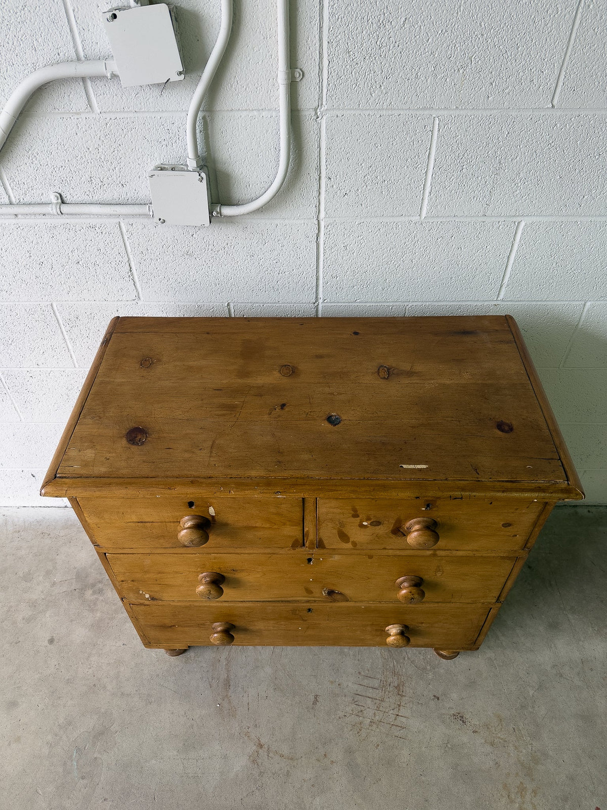 Petite English antique pine drawers - House on Horizon