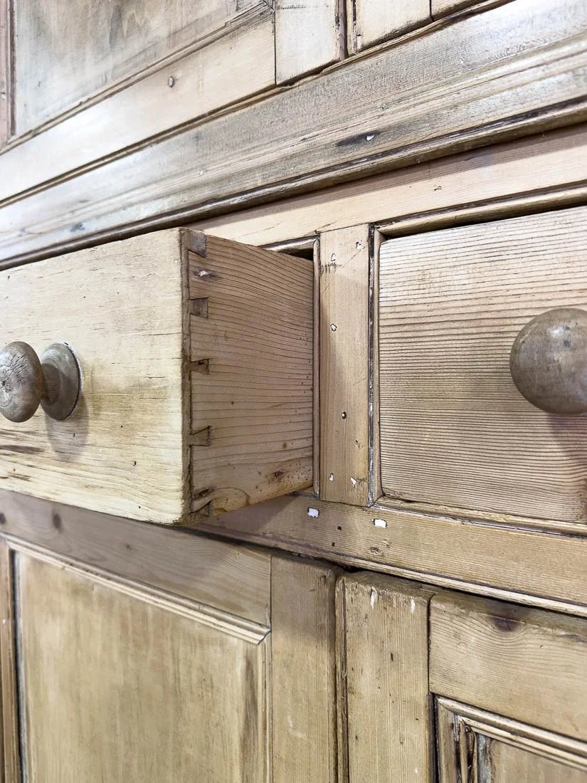 Rustic English antique pine cupboard - House on Horizon