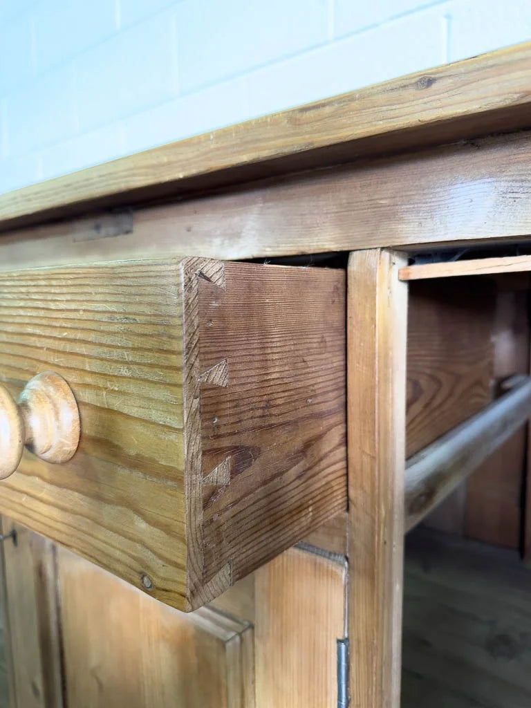 English pine sideboard with a planked top
