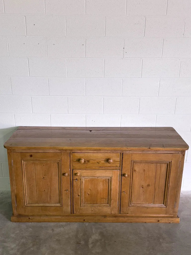 English pine sideboard with a planked top