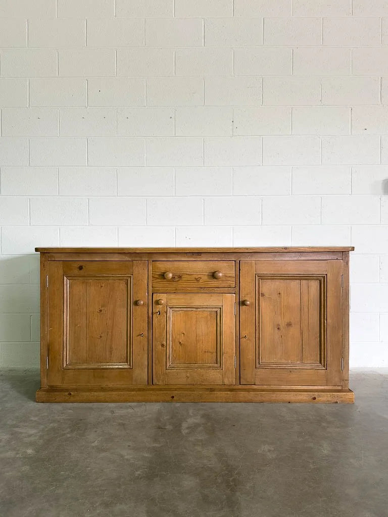 English pine sideboard with a planked top
