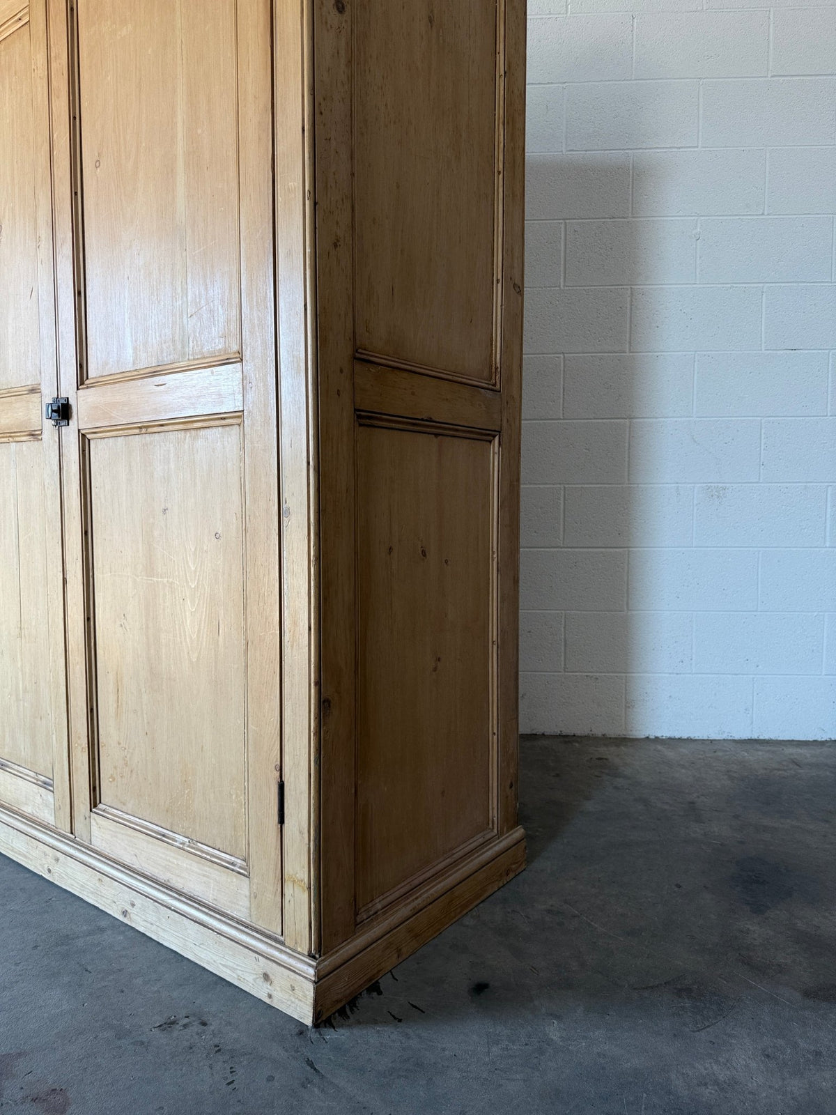 Simple Two Door Antique Pine Wardrobe - House on Horizon