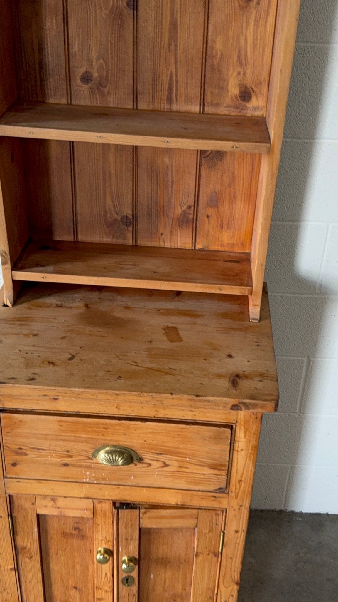 Skinny antique pine kitchen dresser - House on Horizon