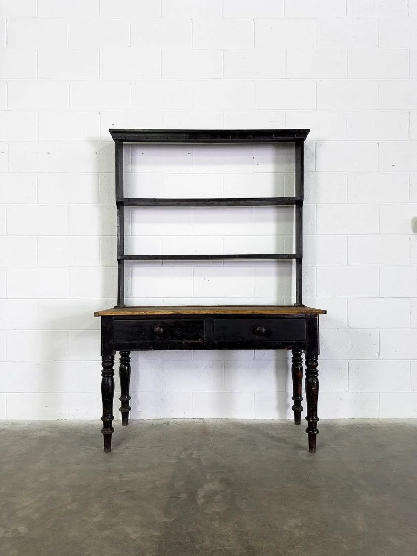 Small English pine kitchen dresser with plate rack - House on Horizon